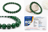 Natural Green Jade Bracelet 8mm | Certified Genuine Green Jade Gemstone Stretch Bracelet | Unisex Beaded Crystal Bracelet for Men & Women
