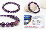 Natural Amethyst Bracelet 8mm | Certified Genuine Amethyst Gemstone Stretch Bracelet | Unisex Purple Crystal Beaded Bracelet for Men & Women
