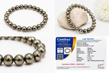 Natural Pyrite Bracelet 8mm | Certified Genuine Pyrite Gemstone Stretch Bracelet | Unisex Metallic Stone Beaded Bracelet for Men & Women