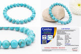 Natural Turquoise Bracelet 8mm | Certified Genuine Turquoise Gemstone Stretch Bracelet | Unisex Sky Blue Beaded Crystal Bracelet for Men & Women